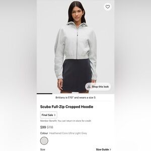 Lululemon Scuba Full-Zip Cropped Hoodie